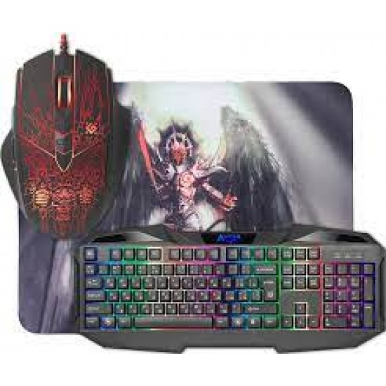 Anger MKP-019 Gaming combo, Light,KB,Mouse,Mouse Pad 52019